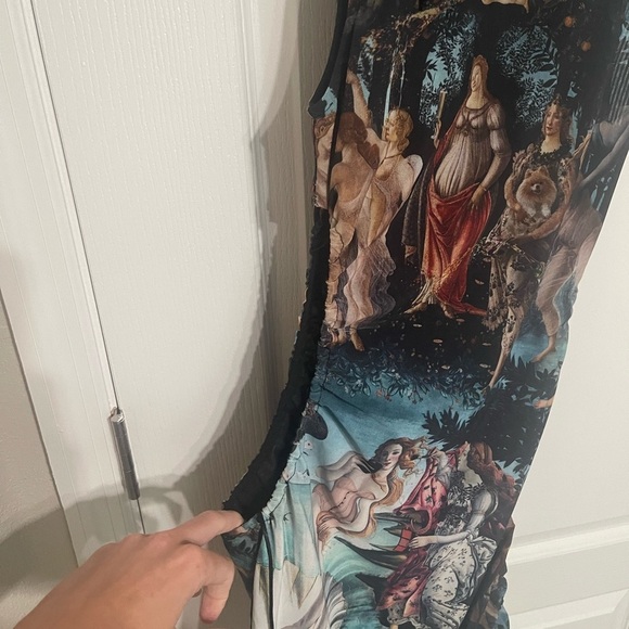 h:ours Dion Mini Dress Multi Renaissance $198Artistic Print Sleeveless Dress XS - Picture 7 of 10